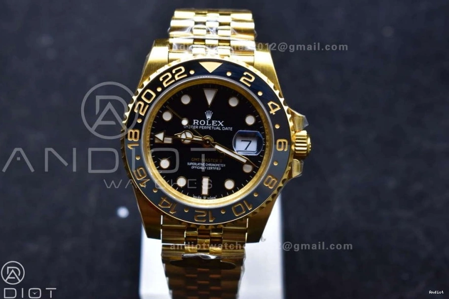 Factory Best 1:1 Black VR3285 Gold GRNR Dial Edition Gain Master II YG Bracelet CHS Weight on Jubilee 126718 GMT 0125